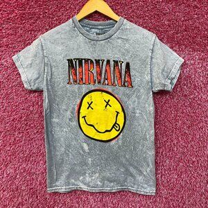Nirvana Nevermind Tour Dead Eye Smiley Grunge Band Tee S